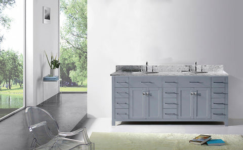 Image of Caroline Parkway 78" Double Bathroom Vanity MD-2178-WMRO-ES