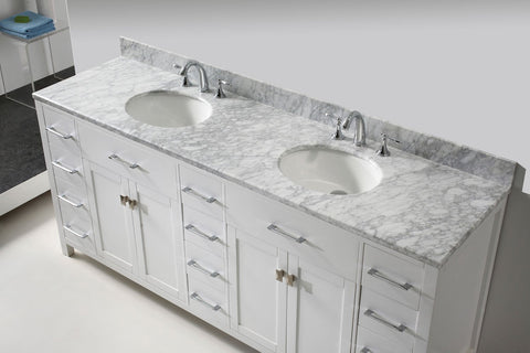 Image of Caroline Parkway 78" Double Bathroom Vanity MD-2178-WMRO-ES