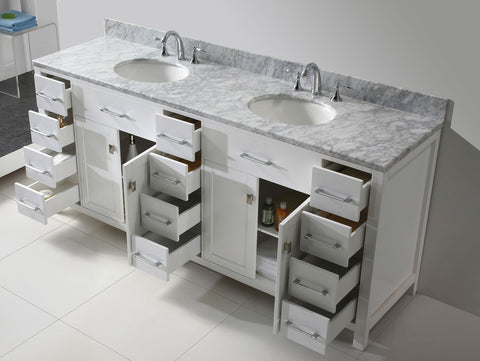 Image of Caroline Parkway 78" Double Bathroom Vanity MD-2178-WMRO-ES