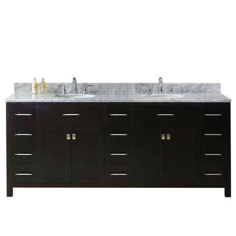 Image of Caroline Parkway 78" Double Bathroom Vanity MD-2178-WMRO-ES-NM