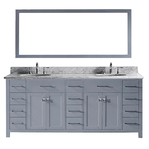 Image of Caroline Parkway 78" Double Bathroom Vanity MD-2178-WMRO-GR