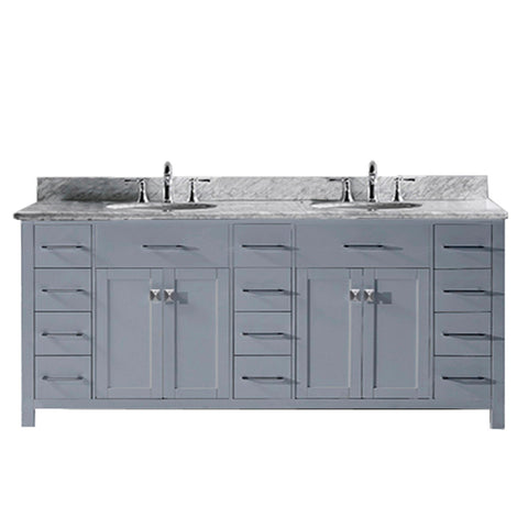 Image of Caroline Parkway 78" Double Bathroom Vanity MD-2178-WMRO-GR-NM
