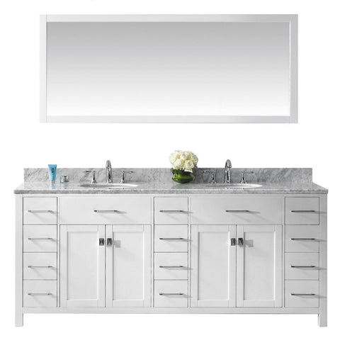 Image of Caroline Parkway 78" Double Bathroom Vanity MD-2178-WMRO-WH