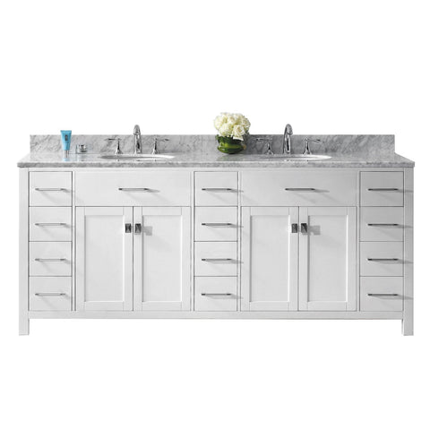 Image of Caroline Parkway 78" Double Bathroom Vanity MD-2178-WMRO-WH-NM