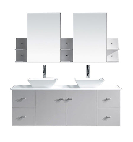 Image of Clarissa 61" Double Bathroom Vanity MD-435-S-WH