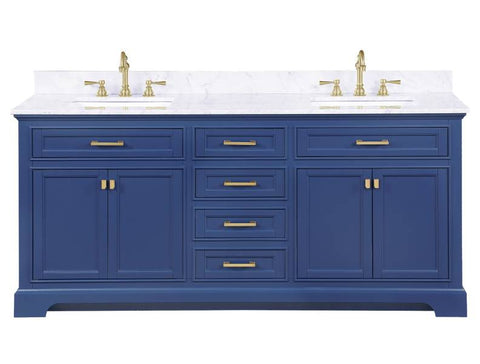Image of Design Element Milano 72" Blue Double Rectangular Sink Vanity ML-72-BLU