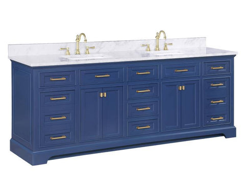 Image of Design Element Milano 84" Blue Double Rectangular Sink Vanity ML-84-BLU