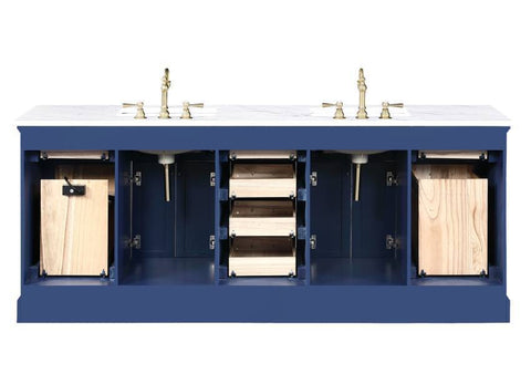 Image of Design Element Milano 84" Blue Double Rectangular Sink Vanity ML-84-BLU