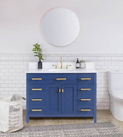 Image of Design Element Valentino 48" White Single Rectangular Sink Vanity V01-48-BLU V01-48-BLU