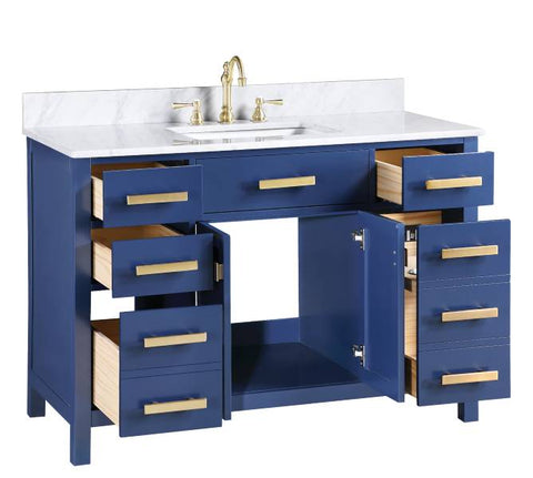 Image of Design Element Valentino 48" White Single Rectangular Sink Vanity V01-48-BLU V01-48-BLU