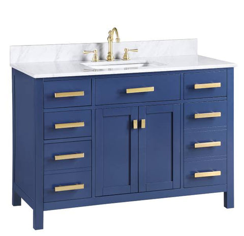 Image of Design Element Valentino 48" White Single Rectangular Sink Vanity V01-48-BLU V01-48-BLU