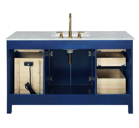Image of Design Element Valentino 48" White Single Rectangular Sink Vanity V01-48-BLU V01-48-BLU