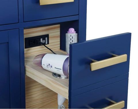 Image of Design Element Valentino 54" Blue Single Rectangular Sink Vanity V01-54-BLU