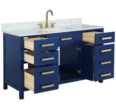 Image of Design Element Valentino 54" Blue Single Rectangular Sink Vanity V01-54-BLU V01-54-BLU