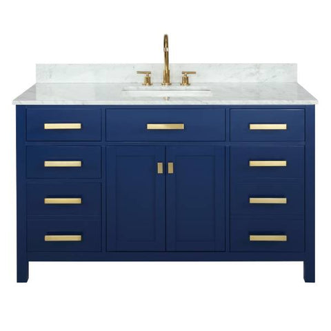 Image of Design Element Valentino 54" Blue Single Rectangular Sink Vanity V01-54-BLU V01-54-BLU