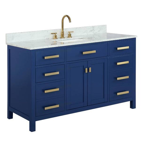 Image of Design Element Valentino 54" Blue Single Rectangular Sink Vanity V01-54-BLU V01-54-BLU