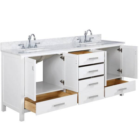 Image of Design Element Valentino 60" White Double Rectangular Sink Vanity V01-60-WT V01-60-WT