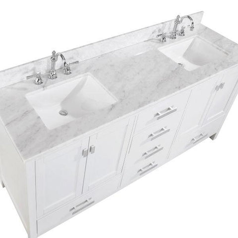 Image of Design Element Valentino 60" White Double Rectangular Sink Vanity V01-60-WT V01-60-WT