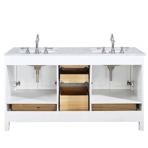 Image of Design Element Valentino 60" White Double Rectangular Sink Vanity V01-60-WT V01-60-WT