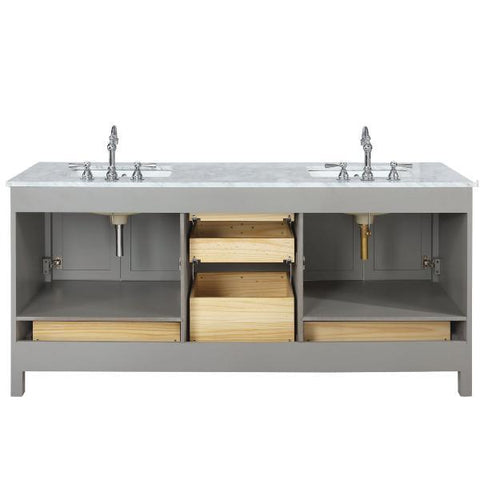 Image of Design Element Valentino 72" Gray Double Rectangular Sink Vanity V01-72-GY
