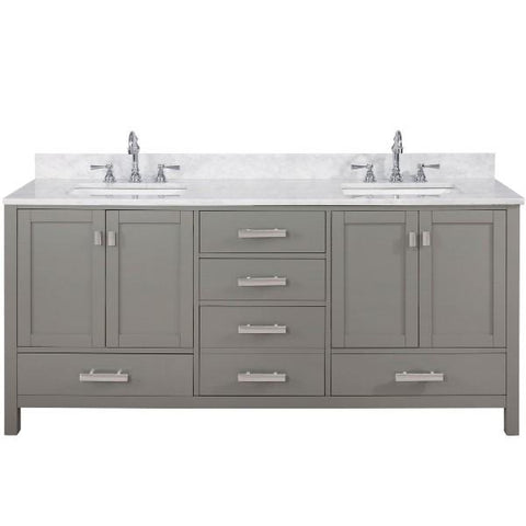 Image of Design Element Valentino 72" Gray Double Rectangular Sink Vanity V01-72-GY V01-72-GY