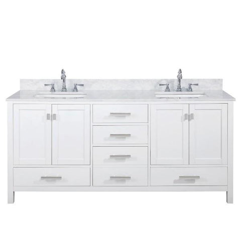 Image of Design Element Valentino 72" White Double Rectangular Sink Vanity V01-72-WT V01-72-WT