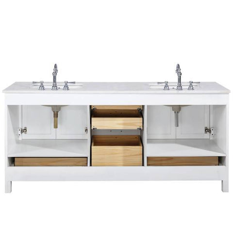 Image of Design Element Valentino 72" White Double Rectangular Sink Vanity V01-72-WT V01-72-WT