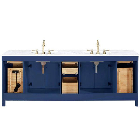 Image of Design Element Valentino 84" Blue Double Rectangular Sink Vanity V01-84-BLU V01-84-BLU