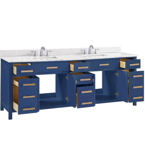 Image of Design Element Valentino 84" Blue Double Rectangular Sink Vanity V01-84-BLU V01-84-BLU