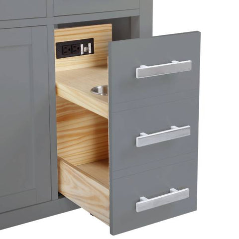 Image of Design Element Valentino 84" Gray Double Rectangular Sink Vanity V01-84-GY