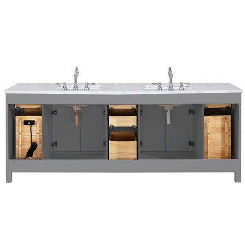 Image of Design Element Valentino 84" Gray Double Rectangular Sink Vanity V01-84-GY V01-84-GY