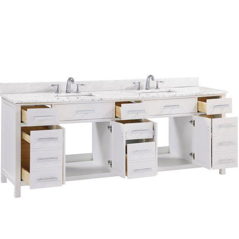 Image of Design Element Valentino 84" White Double Rectangular Sink Vanity V01-84-WT V01-84-WT