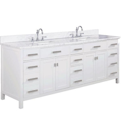 Image of Design Element Valentino 84" White Double Rectangular Sink Vanity V01-84-WT V01-84-WT