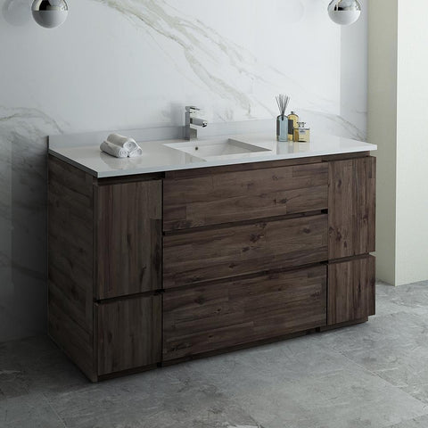 Image of Formosa 59" Floor Standing Single Sink Modern Bathroom Cabinet FCB31-123612ACA-FC