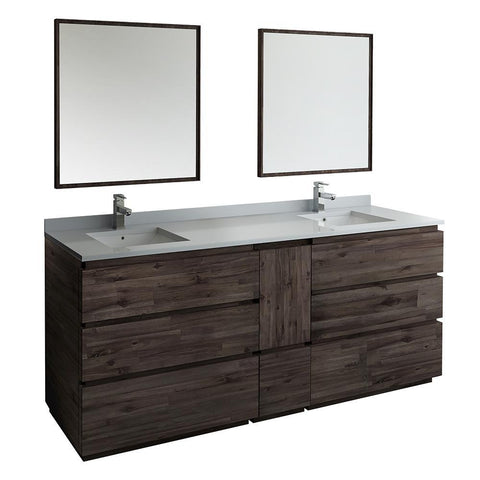Image of Formosa 84" Floor Standing Double Sink Vanity FVN31-361236ACA-FC-FFT1030BN