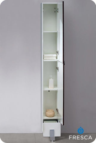 Image of Fresca Adour Dark Walnut Bathroom Linen Side Cabinet FST8110DK