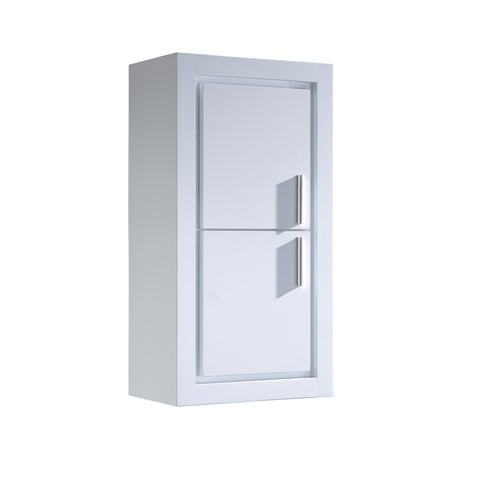 Image of Fresca Allier White Bathroom Linen Side Cabinet w/ 2 Doors FST8140WH