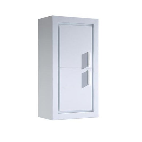 Image of Fresca Allier White Bathroom Linen Side Cabinet w/ 2 Doors FST8140WH