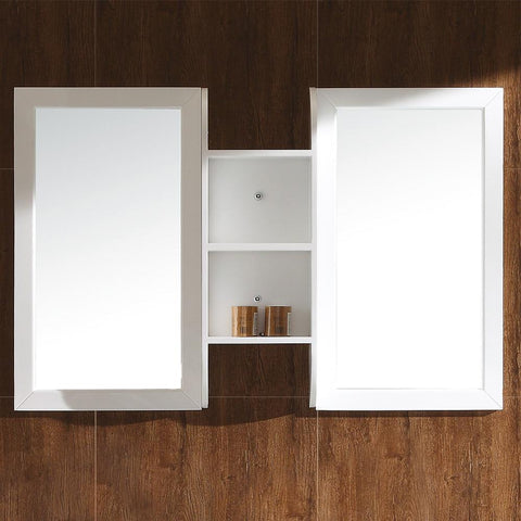 Image of Fresca Bellezza 54" White Mirrors with Shelf Combination FMR6119WH-SHF