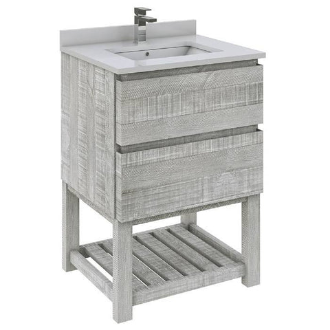 Image of Fresca Formosa 23" Ash Freestanding Open Bottom Modern Bathroom Base Cabinet | FCB3124ASH-FS