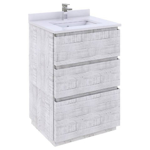 Image of Fresca Formosa 23" Rustic White Freestanding Modern Bathroom Base Cabinet | FCB3124RWH-FC FCB3124RWH-FC