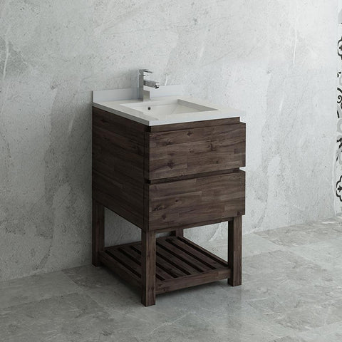 Image of Fresca Formosa 24" Floor Standing Open Bottom Modern Bathroom Cabinet FCB3124ACA-FS-CWH-U
