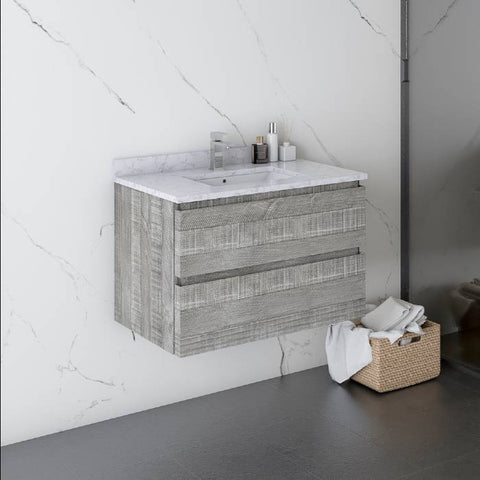 Image of Fresca Formosa 29" Ash Wall Hung Modern Bathroom Base Cabinet | FCB3130ASH