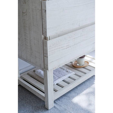 Image of Fresca Formosa 29" Rustic White Freestanding Open Bottom Modern Bathroom Base Cabinet | FCB3130RWH-FS