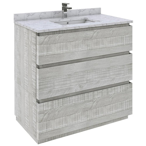 Image of Fresca Formosa 35" Ash Freestanding Modern Bathroom Base Cabinet | FCB3136ASH-FC FCB3136ASH-FC