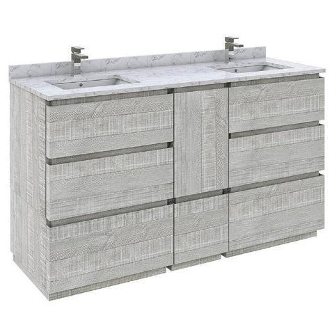 Image of Fresca Formosa 60" Ash Freestanding Double Sink Modern Bathroom Vanity | FCB31-241224ASH-FC-CWH-U FCB31-241224ASH-FC-CWH-U