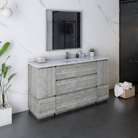 Image of Fresca Formosa 60" Ash Freestanding Modern Bathroom Vanity | FCB31-123612ASH-FC-CWH-U FCB31-123612ASH-FC-CWH-U