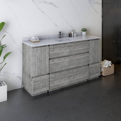 Image of Fresca Formosa 60" Ash Freestanding Modern Bathroom Vanity | FCB31-123612ASH-FC-CWH-U