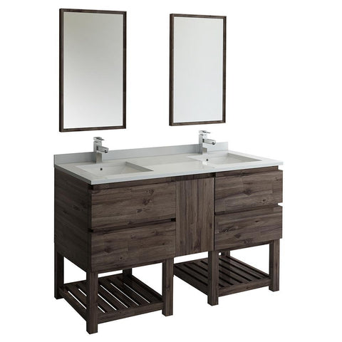 Image of Fresca Formosa 60" Floor Standing Double Sink Vanity FVN31-241224ACA-FS-FFT1030BN