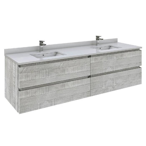 Image of Fresca Formosa 70" Ash Wall Hung Double Sink Modern Bathroom Base Cabinet | FCB31-3636ASH FCB31-3636ASH